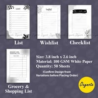 Checklist / Wishlist / List / Grocery & Shopping List (Mini Size) by OXYNOTE - 3.8 x 2.6 inch - 50 Sheets_img_0