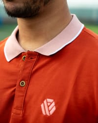 Premium Quality Piping Cut & Sew Design Pique Polo - Burnt orng_img_2