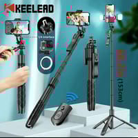 {K-28}Long Video Stand Cum Selfie Stick Tripod with Remote - 360° Rotation_img_0