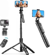 {K-28}Long Video Stand Cum Selfie Stick Tripod with Remote - 360° Rotation_img_3