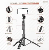 {K-28}Long Video Stand Cum Selfie Stick Tripod with Remote - 360° Rotation_img_4