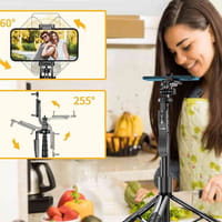 {K-28}Long Video Stand Cum Selfie Stick Tripod with Remote - 360° Rotation_img_5