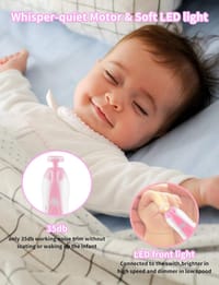 Baby Nail Trimmer Electric,Nail Clippers File for Baby No Sharp Claws Hurt, 6 in 1 with Light Safety Newborn Fingernails Care_img_3