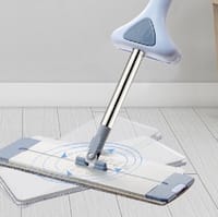 Almunium dry mop Flat Mop 360 Degree Rotation Squeeze Mop No Hand Wash Floor Cleaning Brooms Bathroom Floor Mops Household Cleaning Tools_img_0