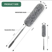 Adjustable Soft Microfiber Feather Duster Anti Static Dust Extend Handle Household Dusting Brush Cleaning Tools_img_2
