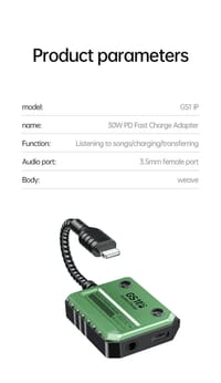 Plextone GS1IP 30w Gaming Lightning To Lightning And 3.5mm Converter_img_15