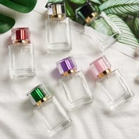 Empty Perfume Atomizer Refillable  Glass Spray 30ml Bottle Frosted Square shape color cap 1 pcs_img_4