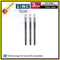 LINC Ocean Waterproof Gel Pen Blue Black Green Red Ink 3 pcs of Pack_img_0