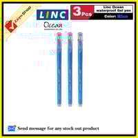 LINC Ocean Waterproof Gel Pen Blue Black Green Red Ink 3 pcs of Pack_img_1