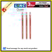 LINC Ocean Waterproof Gel Pen Blue Black Green Red Ink 3 pcs of Pack_img_2
