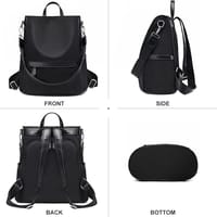 New Design Women Backpack Nylon Waterproof Anti-Theft Travel Bagpack(black) ........................  ঢাকা সিটিতে ৭০, বাইরে ১৩০ টাকা কুরিয়ার চার্জ প্রযোজ্য_img_1