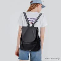 New Design Women Backpack Nylon Waterproof Anti-Theft Travel Bagpack(black) ........................  ঢাকা সিটিতে ৭০, বাইরে ১৩০ টাকা কুরিয়ার চার্জ প্রযোজ্য_img_2