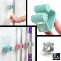 Wall Mounted Mop Holder Brush Broom Hanger Storage Rack Kitchen Organizer with Mounted Accessory Hanging Cleaning Tools Mof Hanger_img_6