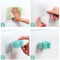 Wall Mounted Mop Holder Brush Broom Hanger Storage Rack Kitchen Organizer with Mounted Accessory Hanging Cleaning Tools Mof Hanger_img_7