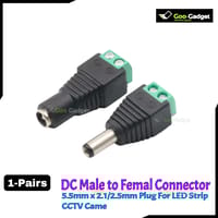 DC Male Female Connector 2.1mm x 5.5mm 1 Pair Adapter Connector_img_0