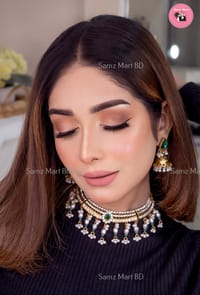 Luxury Premium Quality Indian Style Red & Green Color Necklace Set_img_3