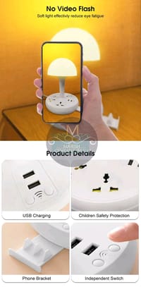 💥Doomhot Row socket Lamp Multifunctional European Standard Perforated Night Light_img_6