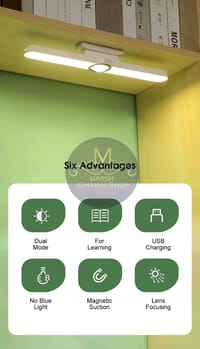 💥Auoyo Magnetic Study Lamp Dual Mode Switch Magnetic Absorption Three Color Reading Desk Lamp_img_4