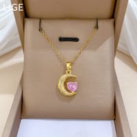 Pink love half moon neckpiece_img_3