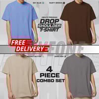 4 Pieces Combo - Drop Shoulder T-shirt for Men_img_0