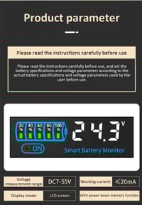 DC 7–55V Smart Battery Level Indicator (JX-4615N-A2) – LCD Voltage & Capacity Meter_img_7