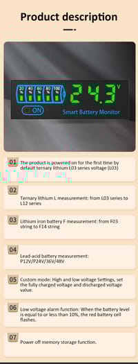 DC 7–55V Smart Battery Level Indicator (JX-4615N-A2) – LCD Voltage & Capacity Meter_img_10