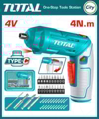 ৪ ভোল্ট কর্ডলেস স্ক্রু ড্রাইভার ২৪ পিস বিটের সাথে TOTAL TSDLI04425_img_0