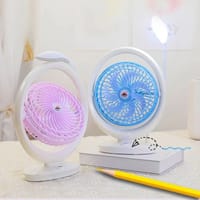 💦 JR-2018 Powerful Rechargeable High Speed Table Fan with LED Lamp Light_img_0