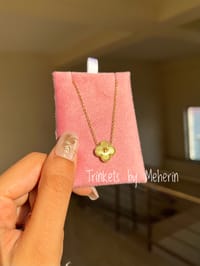 Gold clover pendant High quality_img_0