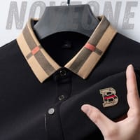 Black - Heritage Check Collar Polo T-Shirt_img_1