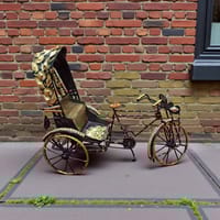 BIG SIZE Premium Handmade Golden Rickshaw Showpiece – Home & Office Decoration_img_1