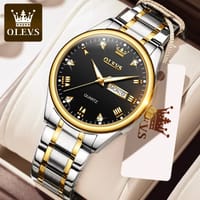 Olevs Luxury Men’s Quartz Watch(White,Black-White, Gold,  Black-Gold)_img_1