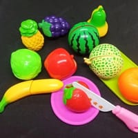 Play Food Toy cutting Fruit & Food cutter Set play Kitchen Kits early Education Toys for Girls AND BOYS 10 Pcs_img_1