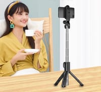 Q07 Foldable Mini Tripod & Selfi Stick with LED Light Bluetooth Remote Shutter_img_1
