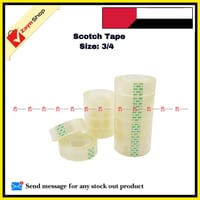 Scotch Tape Small Transparent 3/4" 0.75 inch 12 pcs_img_0