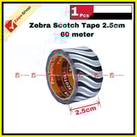 Zebra Scotch Tape Black & White wide 2.5cm 60 meter 1pcs_img_1