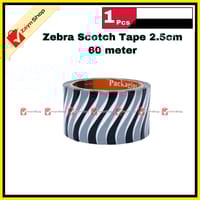 Zebra Scotch Tape Black & White wide 2.5cm 60 meter 1pcs_img_2