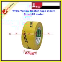 Scotch Tape Yellow TTCL 2.5cm wide Big Size 130 meter 1 pcs_img_2