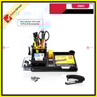 Deli 38252A Desk Organizer (Includes 17 pieces of stationery items) Black_img_1