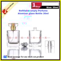Empty Perfume Atomizer Refillable Spray 30ml Bottle 1pcs - Transparent Glass Square Shape - Very Comfortable and Fashionable_img_1