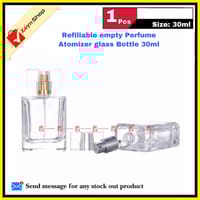 Empty Perfume Atomizer Refillable Spray 30ml Bottle 1pcs - Transparent Glass Square Shape - Very Comfortable and Fashionable_img_2