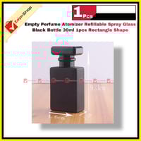 Empty Perfume Atomizer Refillable Spray Glass Black Bottle Rectangle Shape 30ml 1pcs_img_0