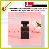 Empty Perfume Atomizer Refillable Spray Glass Black Bottle Rectangle Shape 30ml 1pcs_img_2
