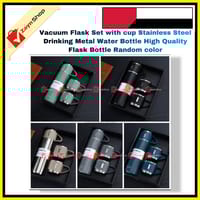 Vacuum Flask Set with cup Stainless Steel Drinking Metal Water Bottle High Quality Flask Bottle Random color_img_2