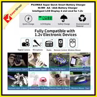 PUJIMAX Super Quick smart Battery charger Ni-MH AA / AAA battery charger Intelligent LCD Display 4 slot nicd Rechargeable Battery Charger 1.2v_img_2