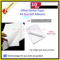 Offset Sticker Paper A4 Size Self Adhesive Label white color 10 pcs_img_1