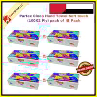 Partex Cleen Hand Towel Tissue Soft touch (100X2 Ply) pack of 6 Packet_img_0