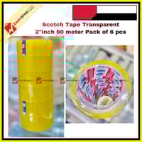 Scotch Tape Transparent 2"inch 60 meter Pack of 6 pcs_img_1
