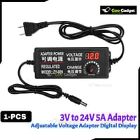 DC 3-24V 5A Adjustable Power Adapter with LED Voltmeter | AC 220V to DC 24V Converter_img_0