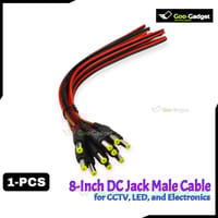 DC Power Jack Male with Cable (2.1mm Plug to Open Wire 6 inch) | Male Barrel Connector, DC Male Power Cable Adapter_img_0